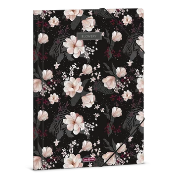 Ars Una Flowery black A/4 gumis dosszié