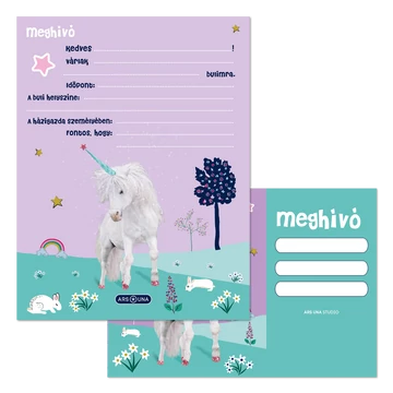 Ars Una Cute Animals-unicorn partimeghívó borítékkal
