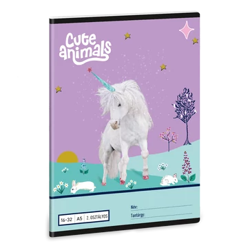 Ars Una Cute Animals - Unicorn A/5 2. oszt. füzet 16-32