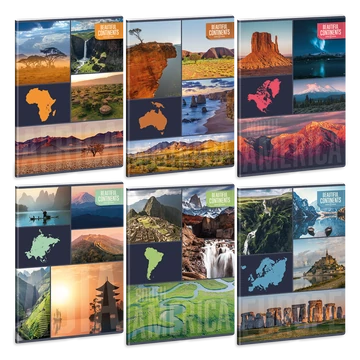 Ars Una Beautiful Continents A/4 extra kapcsos füzet-sima