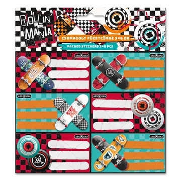 Ars Una Rollin' Mania csomagolt füzetcímke (3x6 db)