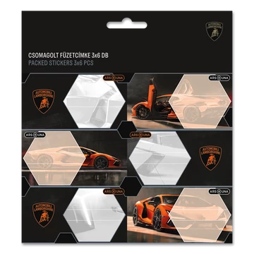 Lamborghini csomagolt füzetcímke (3x6 db)