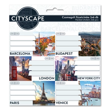 Ars Una Cityscape csomagolt füzetcímke (3x6 db)