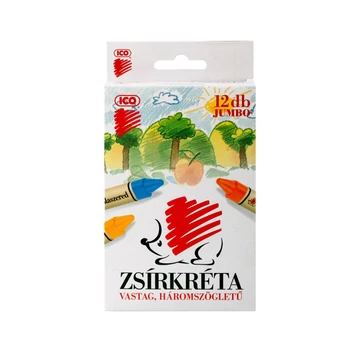 ICO SÜNI Zsírkréta háromszögletű vastag 12 db-os