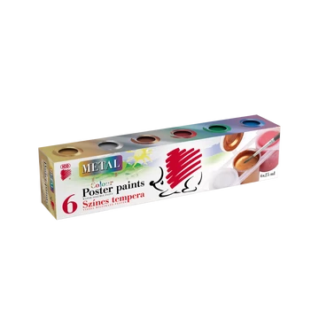 ICO SÜNI Tempera 6 tégelyes metál 25ml/tégely