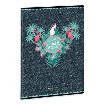 Ars Una Pink Flamingo A/4 extra kapcsos füzet-négyzethálós