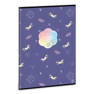 Ars Una Wonderland Unicorn A/4 extra kapcsos füzet-négyzethálós