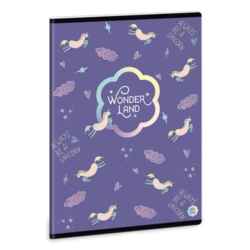 Ars Una Wonderland Unicorn A/5 extra kapcsos füzet-négyzethálós