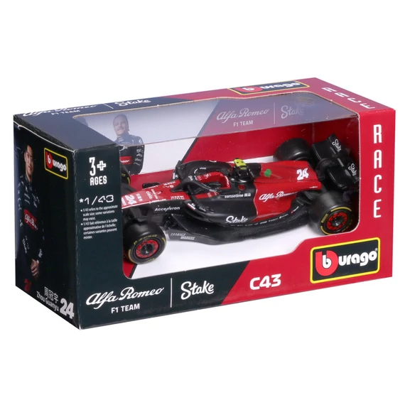 Bburago 1 /43 F1 versenyautó - Alfa Romeo Stake C43 #24 (Guanyu Zhou)