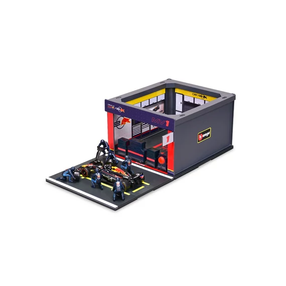 Bburago 1/43 F1 versenyautó - Red Bull RB20 bokszutca