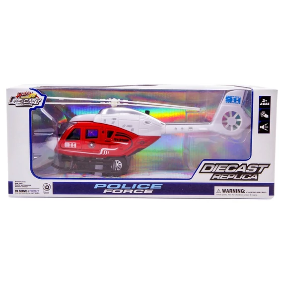 Fém rendőrségi helikopter - 21 cm