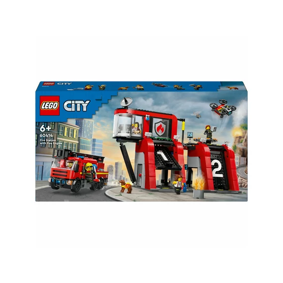 LEGO City Fire 60414 Tűzoltóállomás és tűzoltóautó