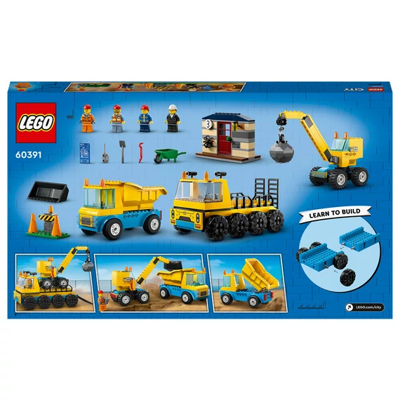 LEGO City 60391 Építőipari teherautók és bontógolyós daru