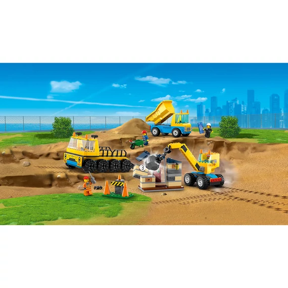 LEGO City 60391 Építőipari teherautók és bontógolyós daru