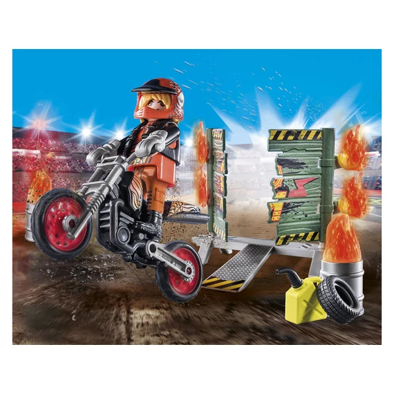 Playmobil: Starter Pack - Kaszkadőr motorral és tüzes karikával