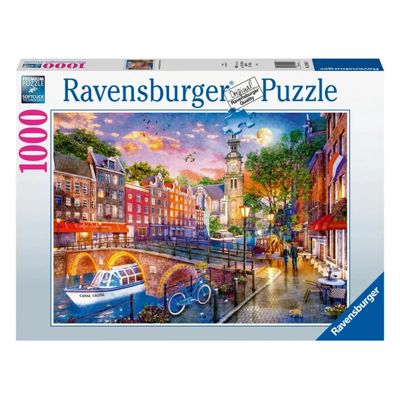 Puzzle 1000 db - Naplemente Amszterdam