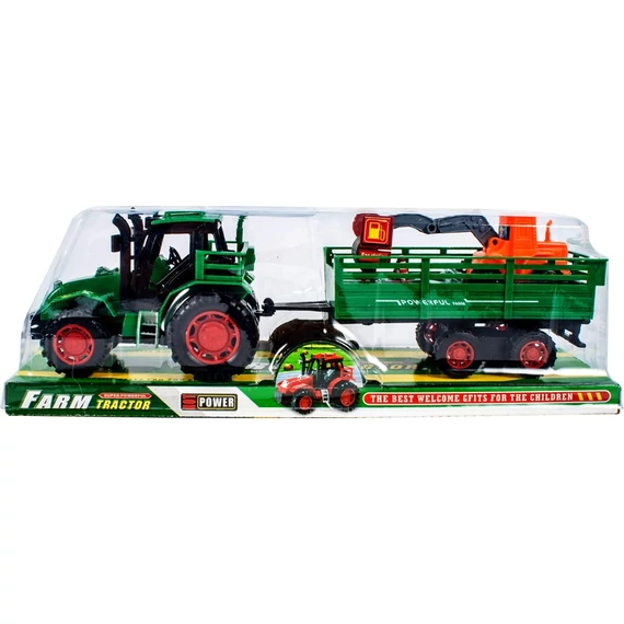 Lendkerekes traktor munkagépszállító utánfutóval - 30 cm