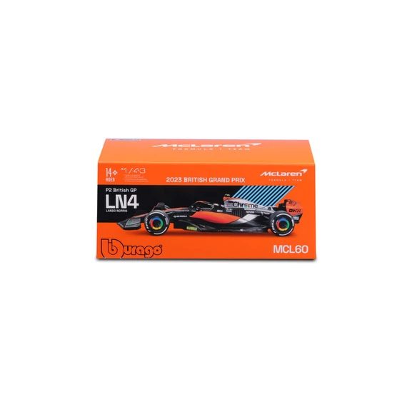Bburago 1 /43 F1 versenyautó - Mclaren MCL60 (With helmet) (#4 (Lando Norris)