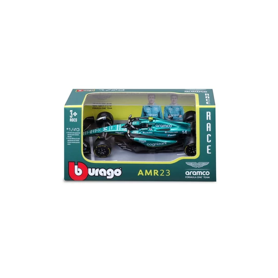 Bburago 1 /43 F1 versenyautó - Aston Martin AMR23 (#14 (F. Alonso)