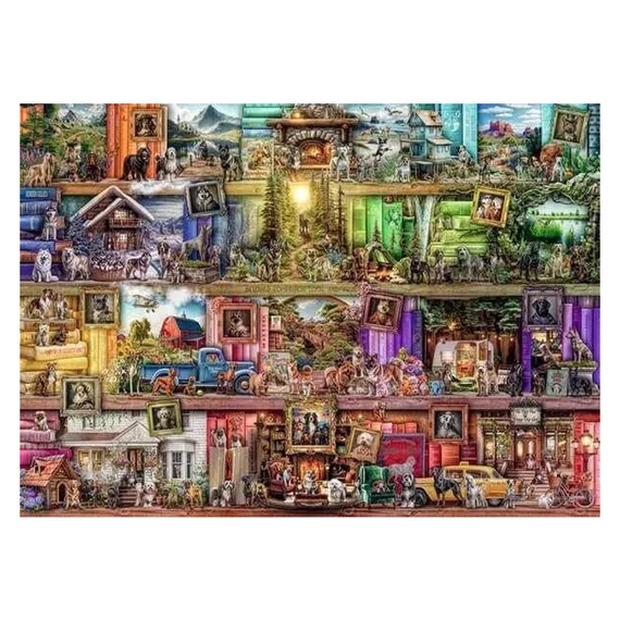 Puzzle 1000 db - Kutyus könyvtár