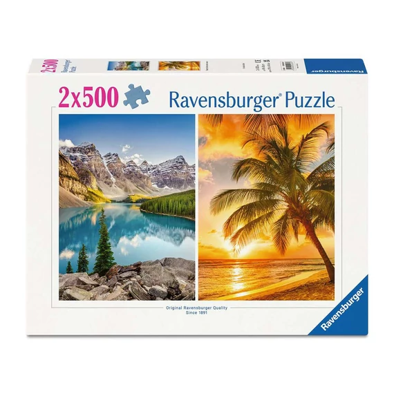 Puzzle 2x500 db - Tenger és hegyek
