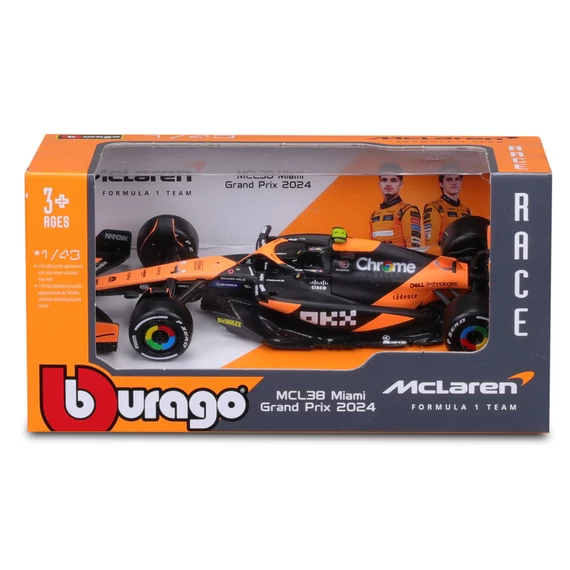 Bburago 1 /43 F1 versenyautó - McLaren Racing MCL38 (2024)