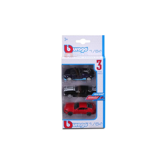 Bburago 1/64 autók, 3 db/csomag