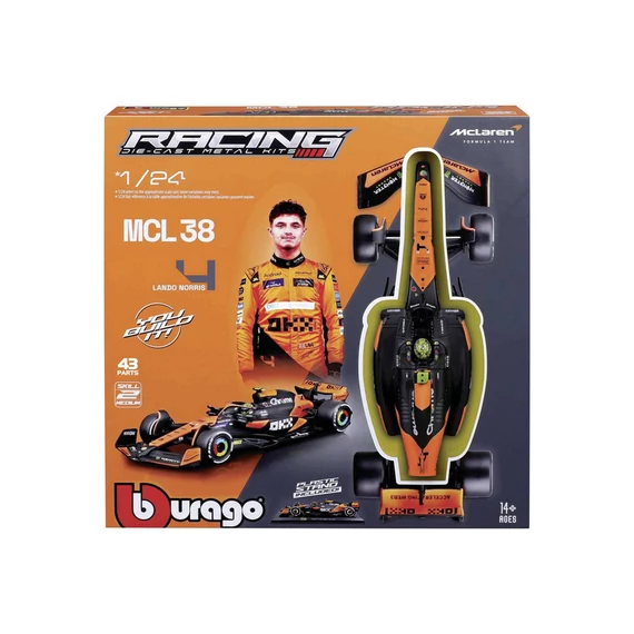 Bburago 1/24 F1 KIT versenyautó pilótával - Mclaren MCL38