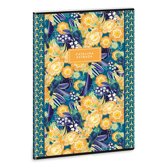 Catalina Estrada Parrot Tropical A/4 extra kapcsos füzet-négyzethálós