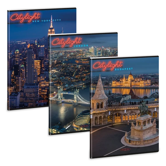 Ars Una City light A/4 extra kapcsos füzet-négyzethálós