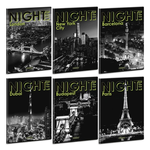 Ars Una Night Life A/4 extra kapcsos füzet-négyzethálós