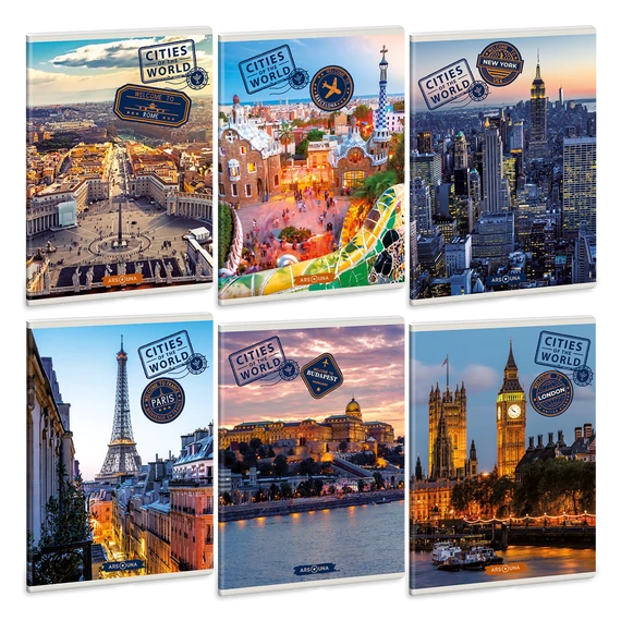 Ars Una Cities of the World A/5 extra kapcsos füzet-sima