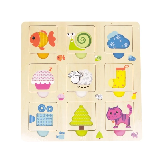 Állatok fa keretes 9 darabos puzzle