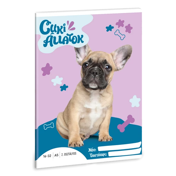 Ars Una Cuki Állatok - Francia bulldog A/5 2. osz. füzet 16-32