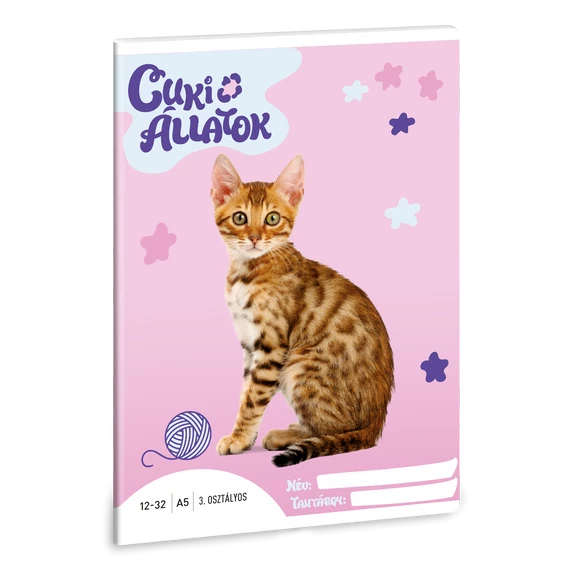 Ars Una Cuki Állatok - Bengáli macska A/5 3. oszt. füzet 12-32