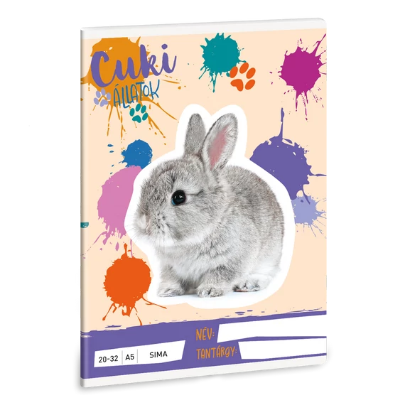 Ars Una Cuki Állatok - Nyuszi A/5 sima füzet 20-32