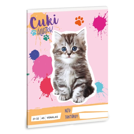 Ars Una Cuki Állatok - Perzsa cica A/5 vonalas füzet 21-32
