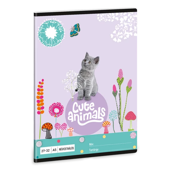 Ars Una Cute Animals-kitten A/5 négyzethálós füzet 27-32