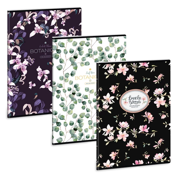 Ars Una Botanic Flowers-Mix A/4 extra kapcsos füzet-sima