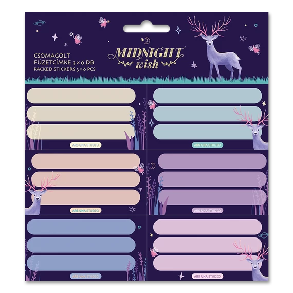 Ars Una Midnight Wish csomagolt füzetcímke (3x6 db)