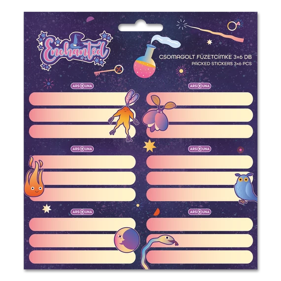 Ars Una Enchanted csomagolt füzetcímke (3x6 db)