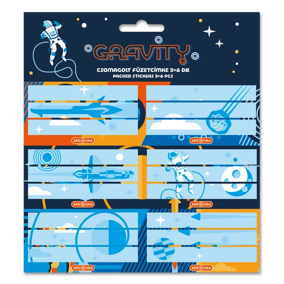 Ars Una Gravity csomagolt füzetcímke (3x6 db)