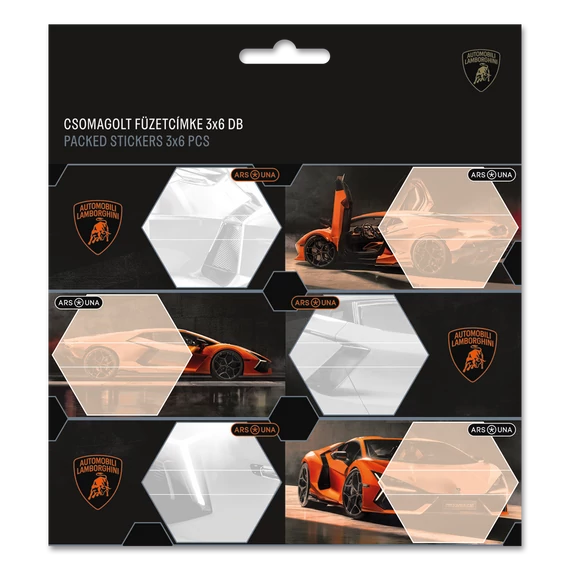 Lamborghini csomagolt füzetcímke (3x6 db)