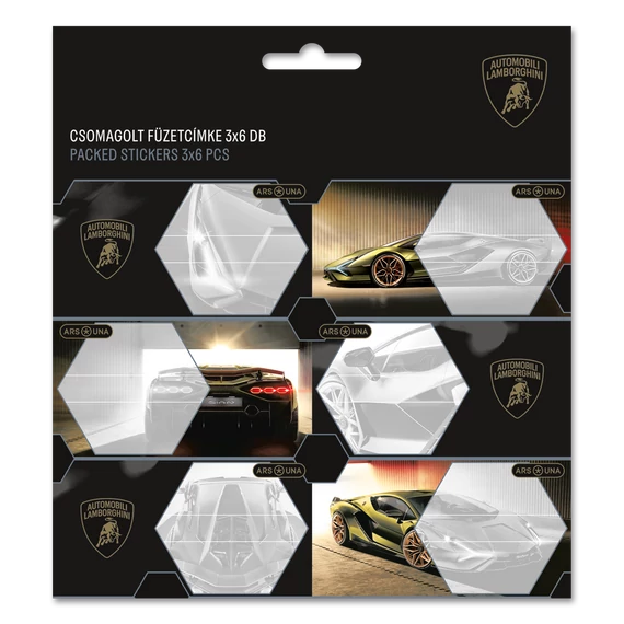 Lamborghini csomagolt füzetcímke (3x6 db)