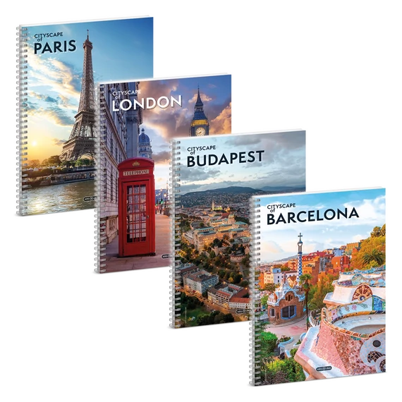 Ars Una Cityscape A/4 spirálfüzet-sima