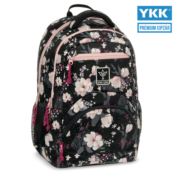Ars Una Flowery black ergonomikus hátizsák 27 L