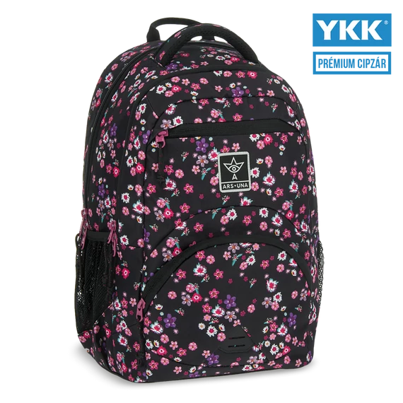 Ars Una Pearl Blossom black ergonomikus hátizsák 27 L