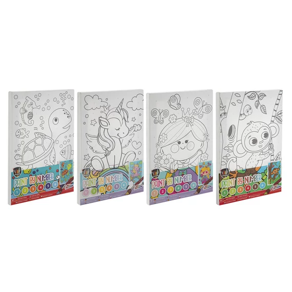Grafix - Fess számok szerint, 4 féle - 29,7 x 19,5 cm ecsettel+ 6 festékkel