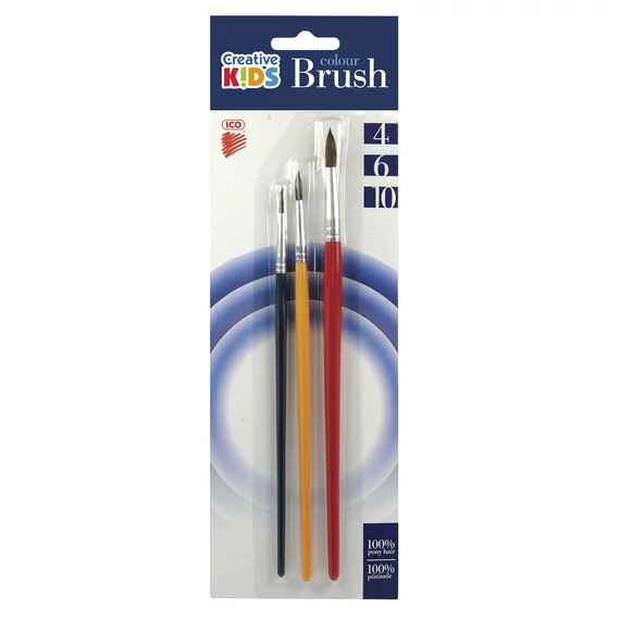 ICO CREATIVE KIDS Ecset szett 4-6-10 3 DB-OS Festett BL