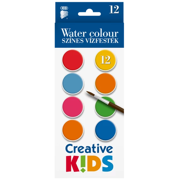 ICO CREATIVE KIDS Vízfesték 12 színű 28 mm